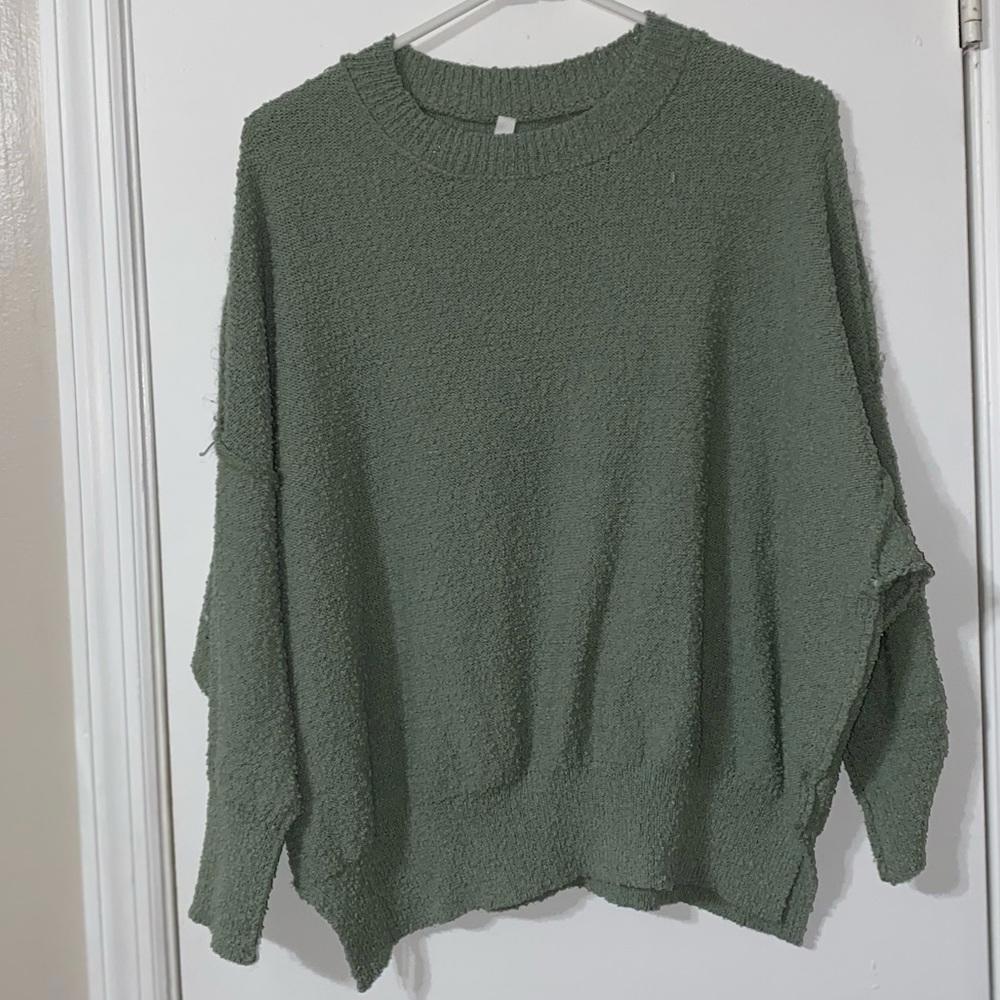 Glam Popcorn Knit Green Sweater Small